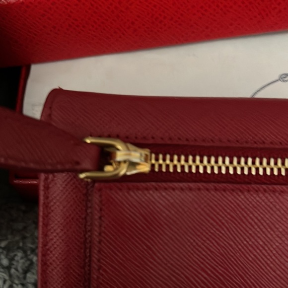Prada Saffiano Red Leather Heart Wallet - Picture 14 of 16